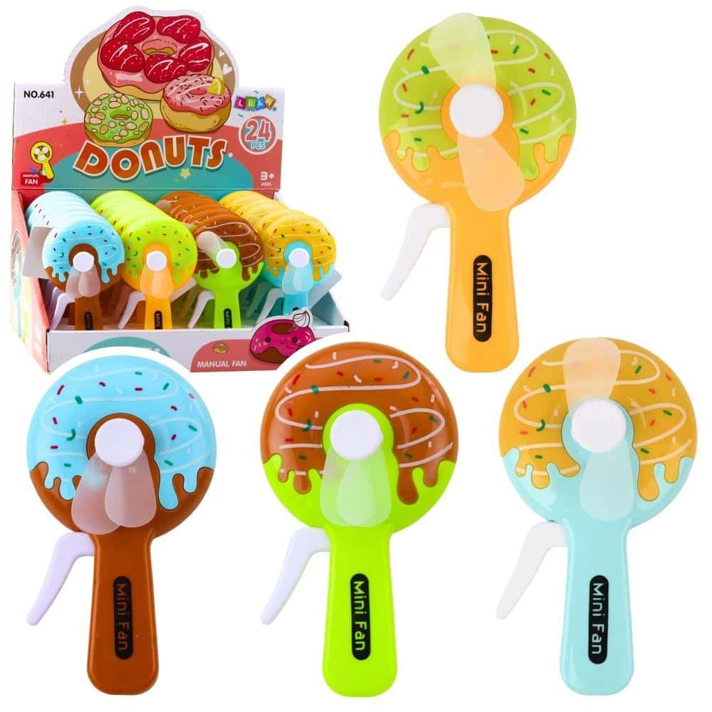 Mini hand fan donut shape MIX colors - perfect for hot days