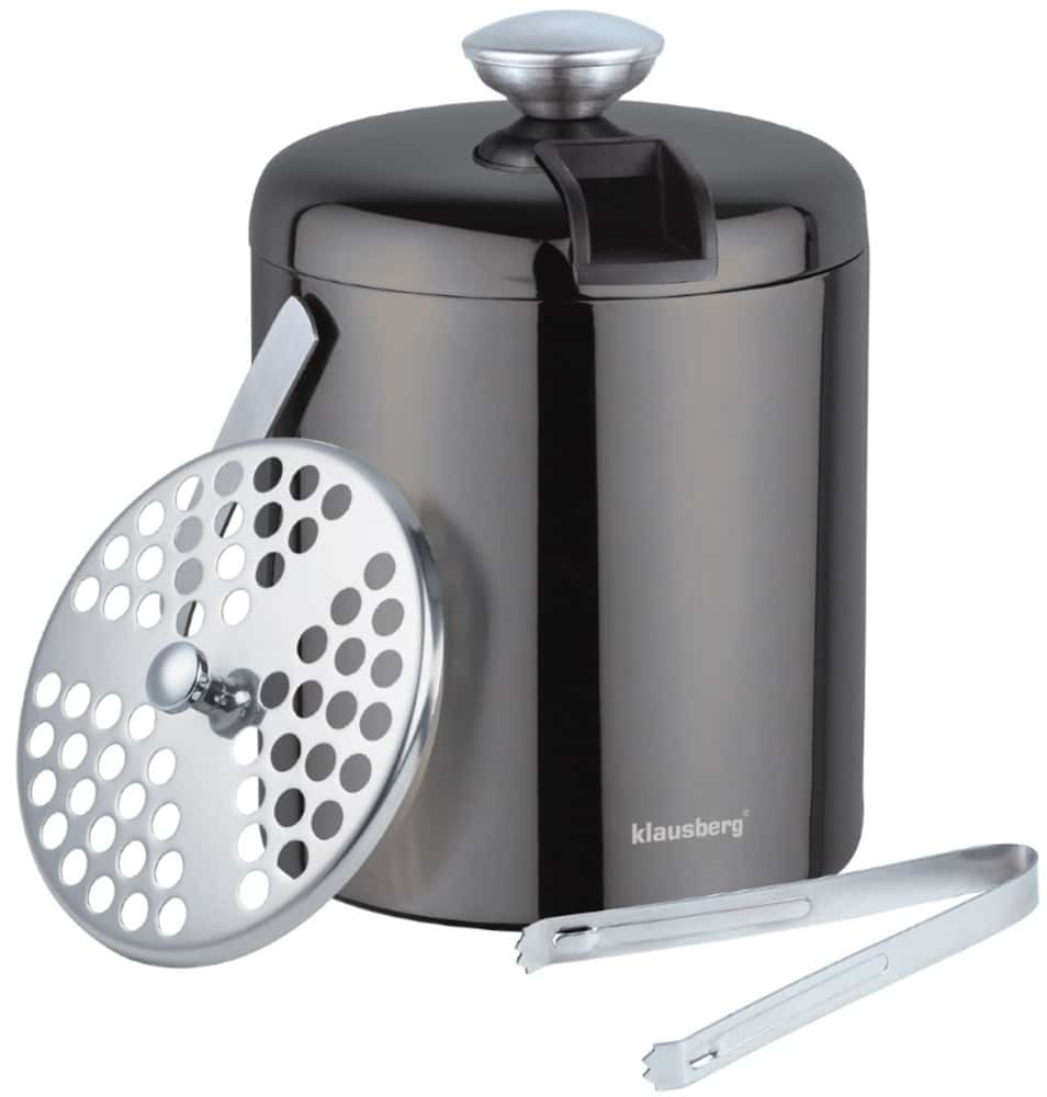 Klausberg Ice Bucket with Tongs - Graphite Elegance
