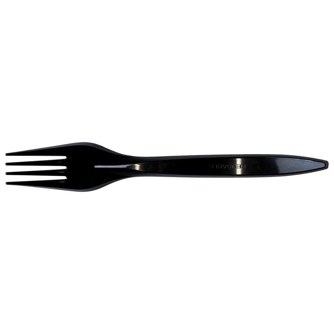 Reusable forks black 100 pieces - ideal for parties and picnics