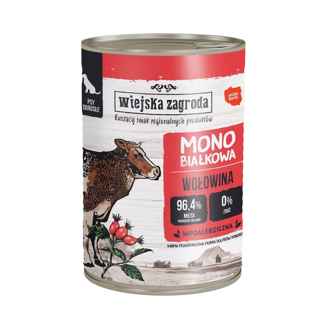 Wiejska Zagroda Monoprotein Food with Beef - ideal for sensitive dogs