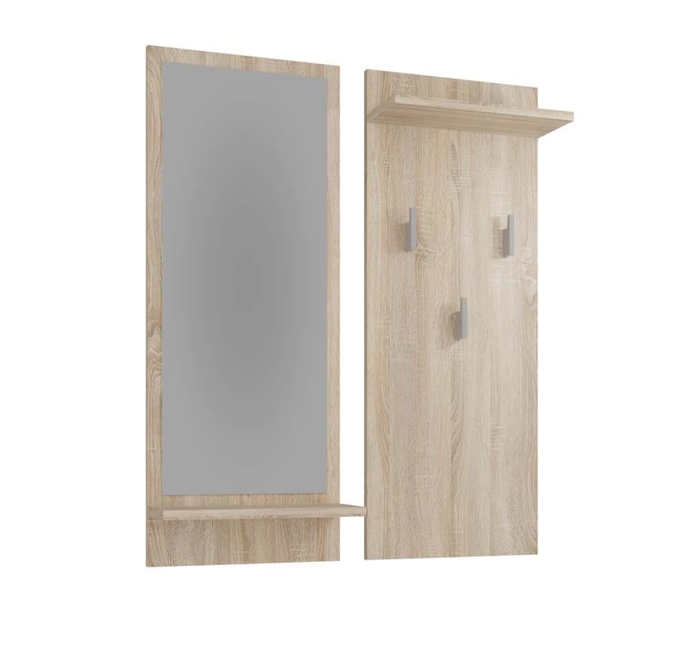 RIVA SONOMA Coat rack with mirror and shelf - ideal for the hallway