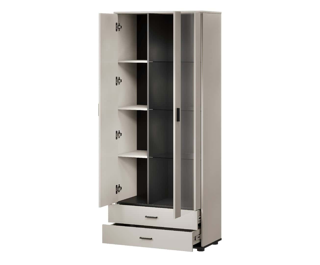 S6 SOHO Display Cabinet - Cashmere and black, perfect for the living room