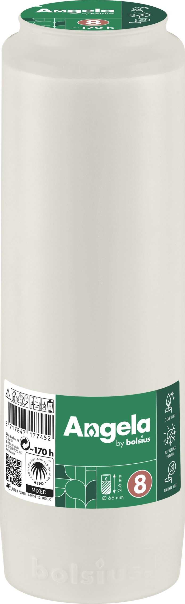 Bols Oil insert for grave candles RC8/170H - long burning time