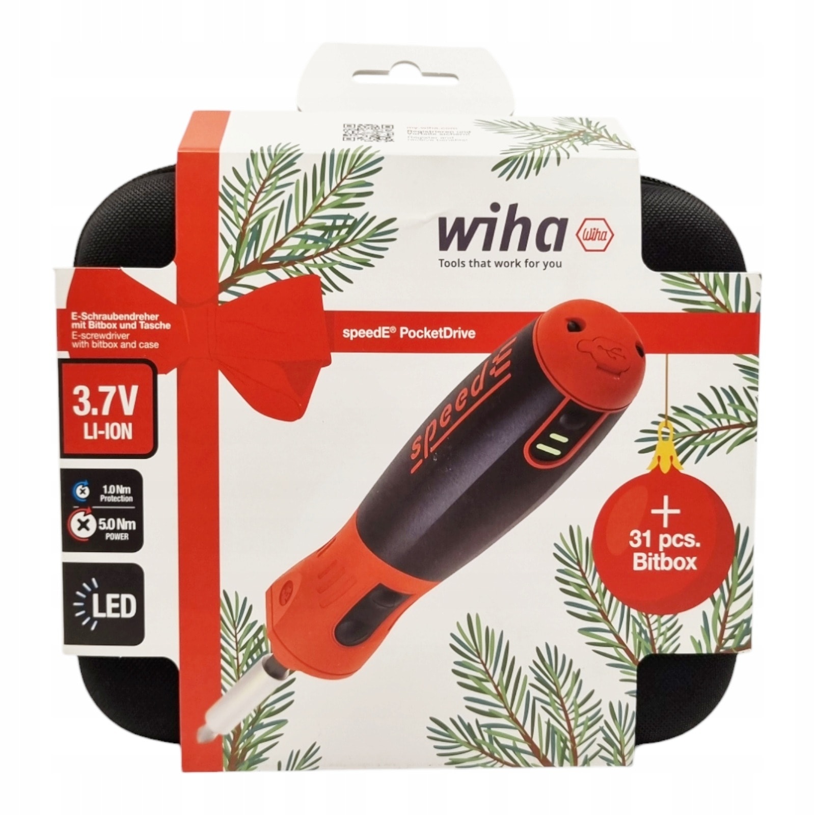 Speed-E Pocket Drive - 3.7V Cordless Screwdriver with bits in Christmas packaging