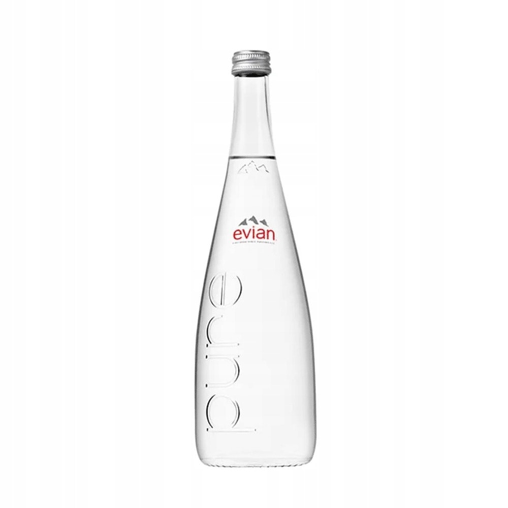 Evian Natural Mineral Water Non-Carbonated - 750 ml in Glass Bottle