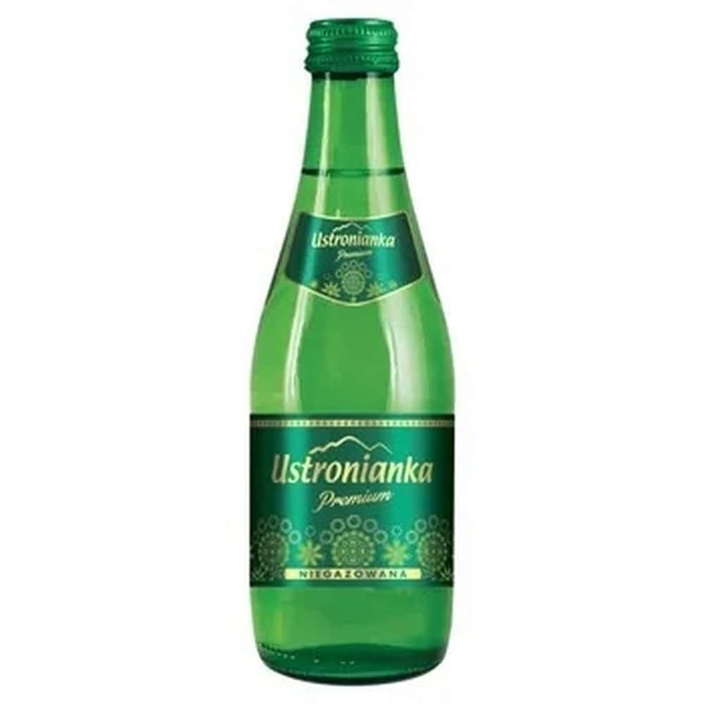 Ustronianka Premium - Natural spring water non-carbonated in glass bottle 330ml