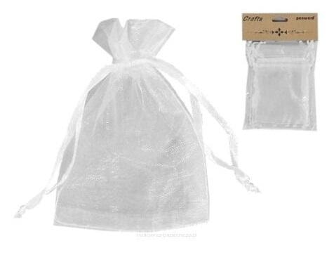 White organza bags 7x10cm - 10 pieces elegant bags