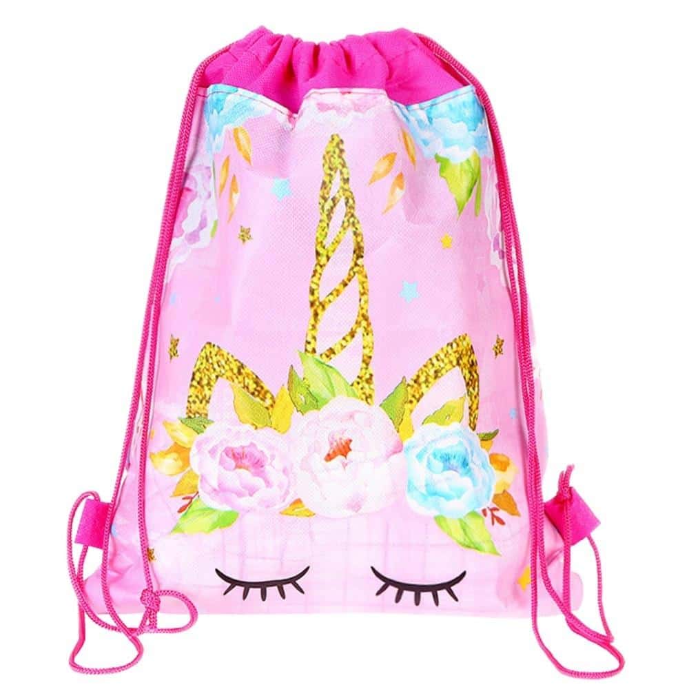 Leantoys Shoe bag Unicorn Flowers pink - perfect for kindergarten
