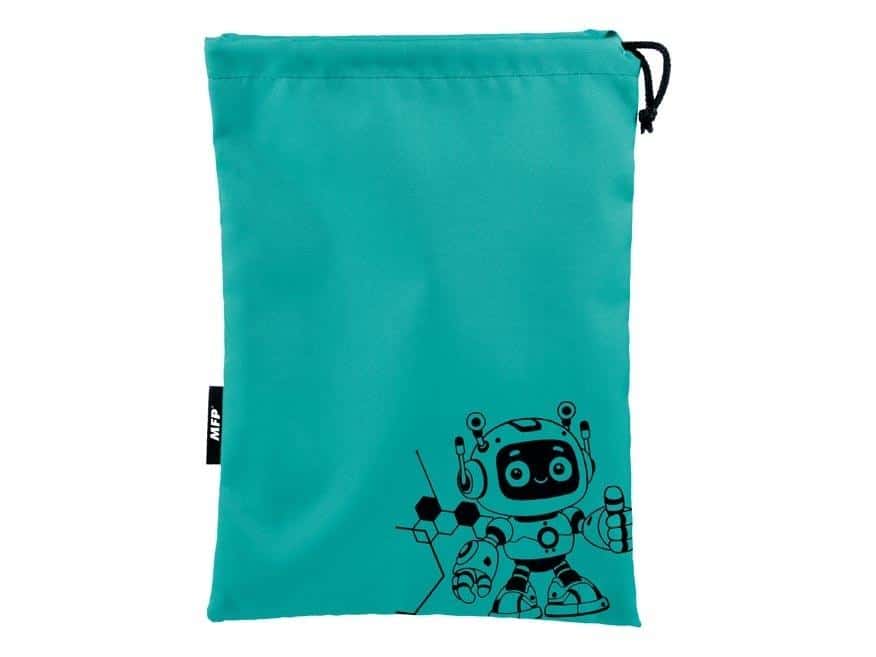 Shoe bag 27x36cm green - ideal for school and kindergarten
