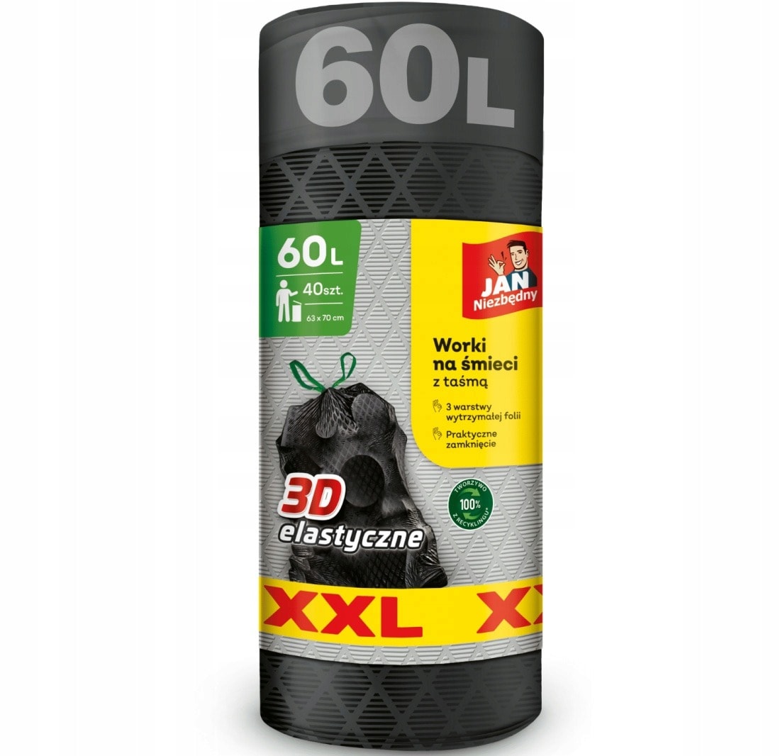 White and black polka dot garbage bag 50x60 cm - stylish solution