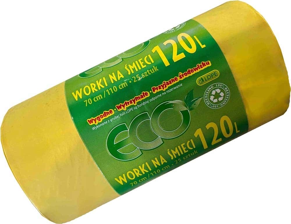 IKA ECO Yellow Garbage Bags 120L - 25 pieces