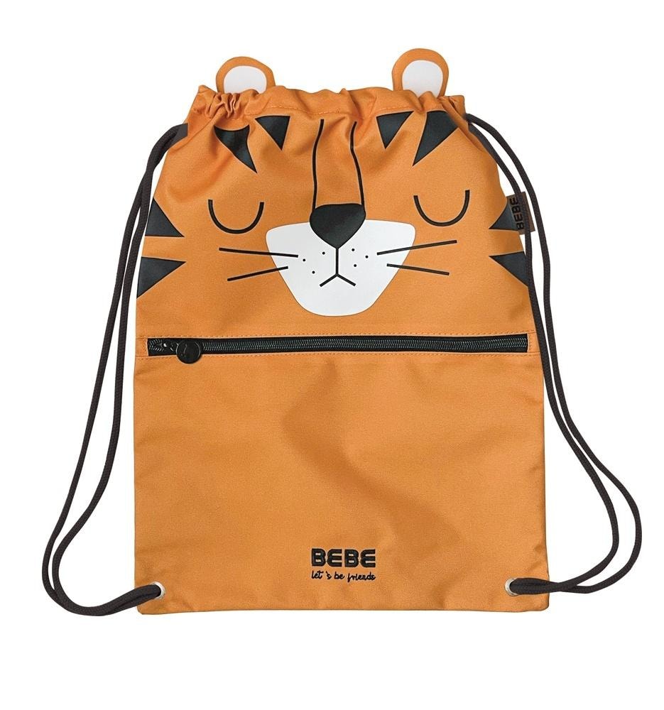 Tiger BB Friends - Drawstring bag with zipper pocket 32x42 cm