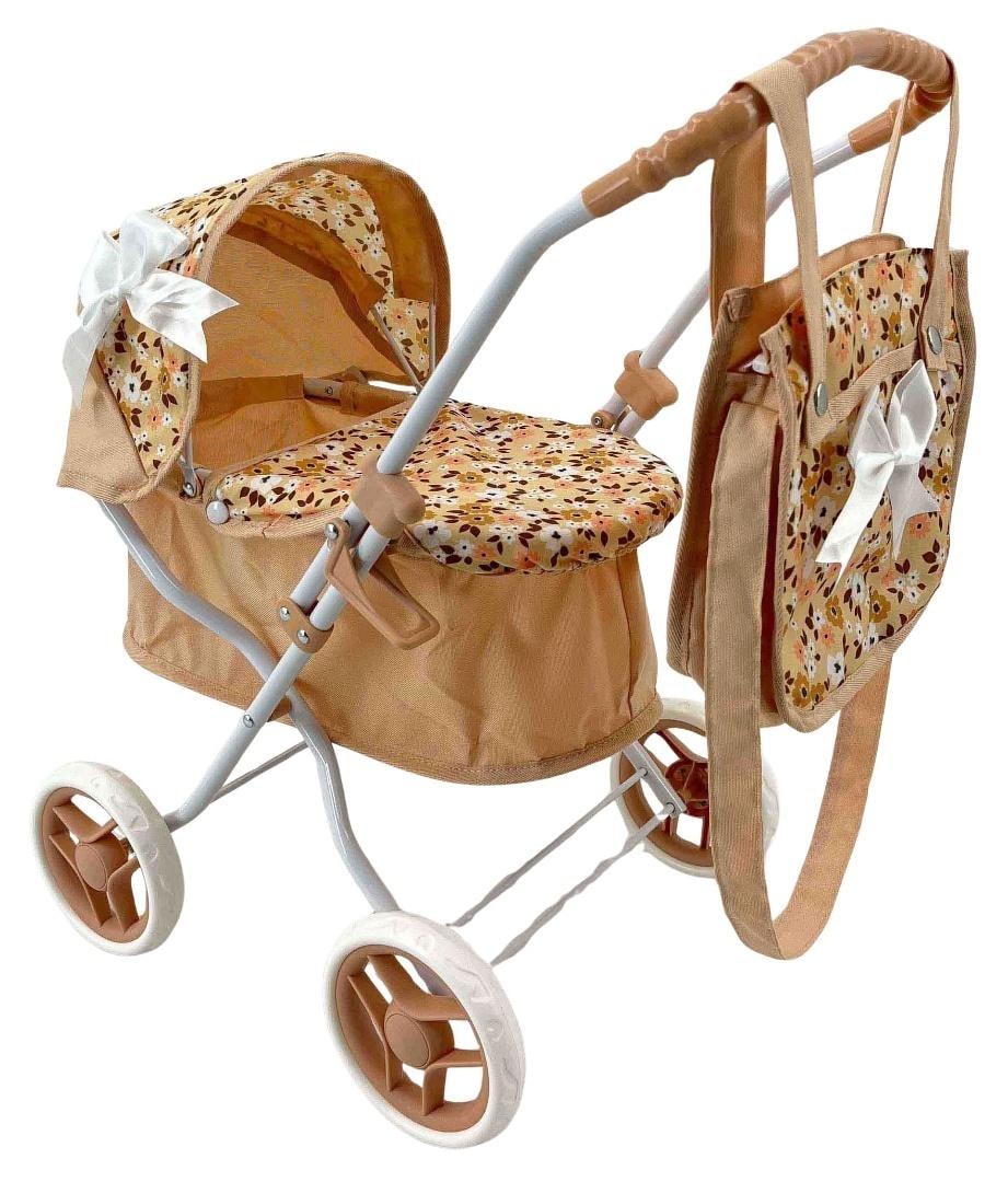 MarioToys Deep pram for dolls with bag - perfect gift for little caregivers