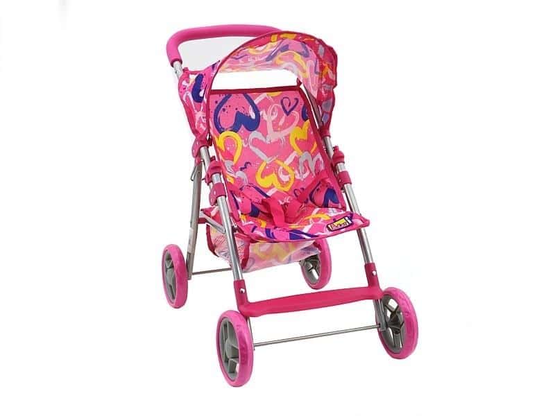 Doll stroller with basket and canopy - perfect gift for little caregivers