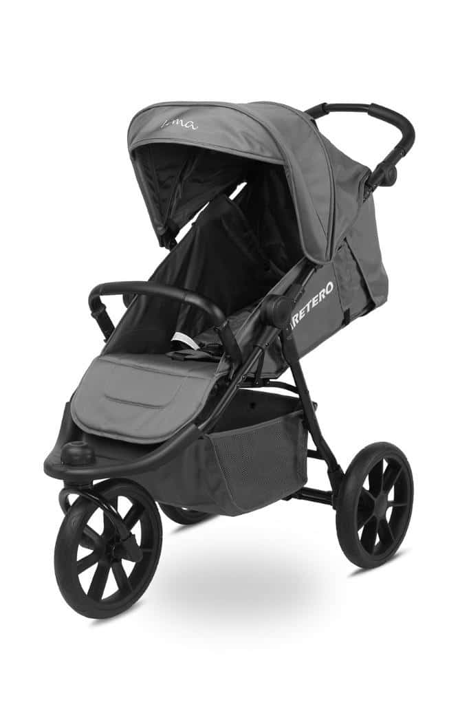 Caretero Lima Graphite - Three-Wheel Stroller for Active Parents