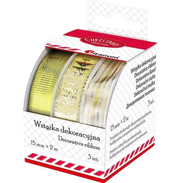 Textile Ribbons 15mm/2m - 3 Decorative Designs