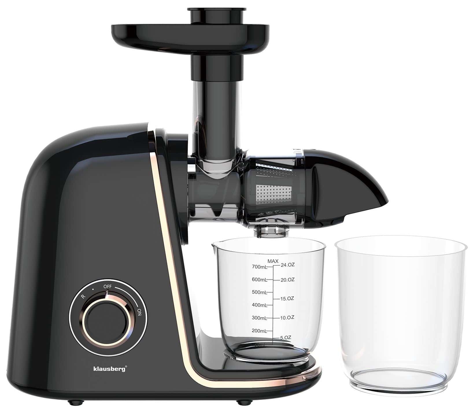 Klausberg KB-7867 - Horizontal Slow Juicer, black with rose gold