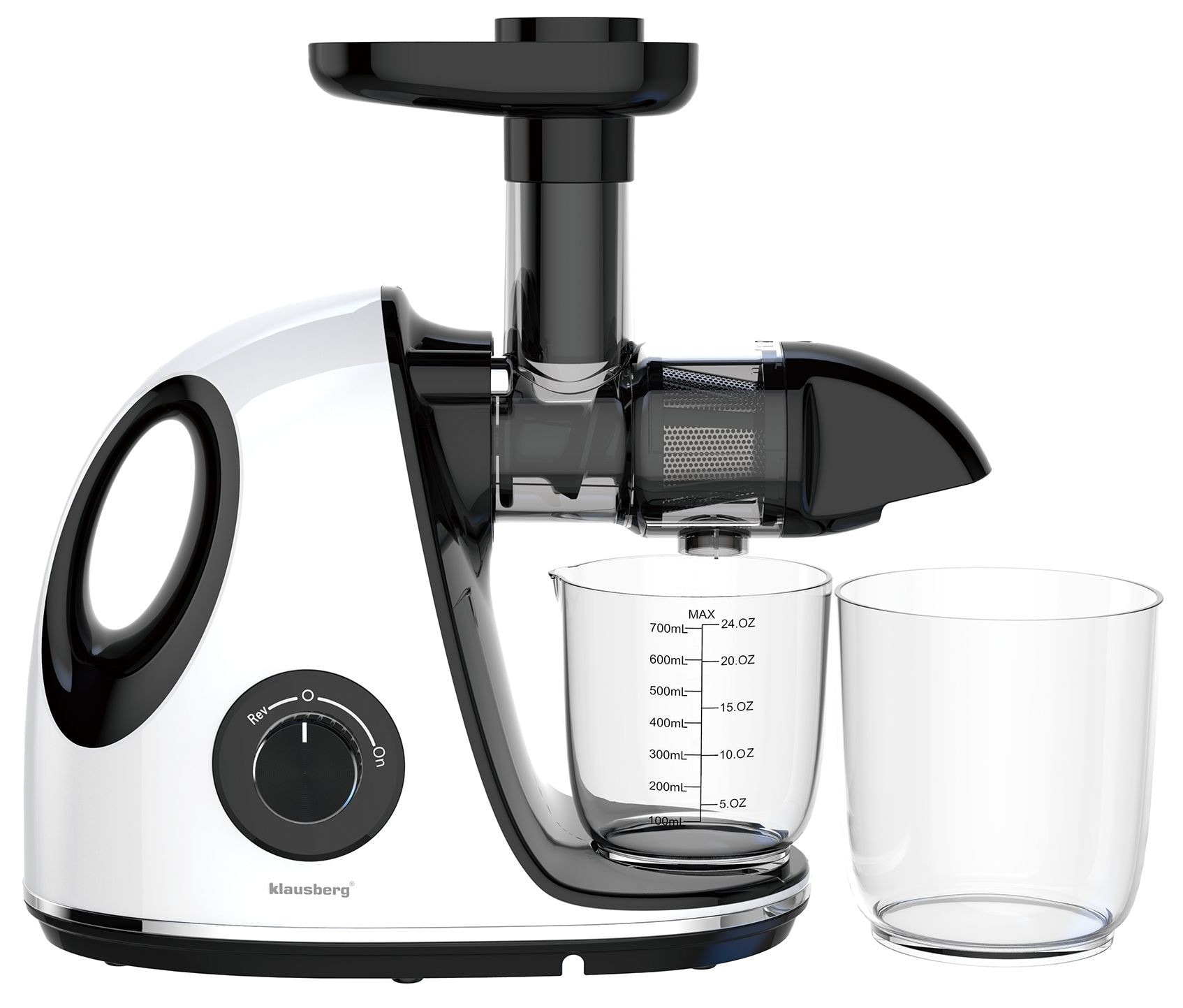 Klausberg Slow Juicer KB-7864 - horizontal, white, ideal for juices