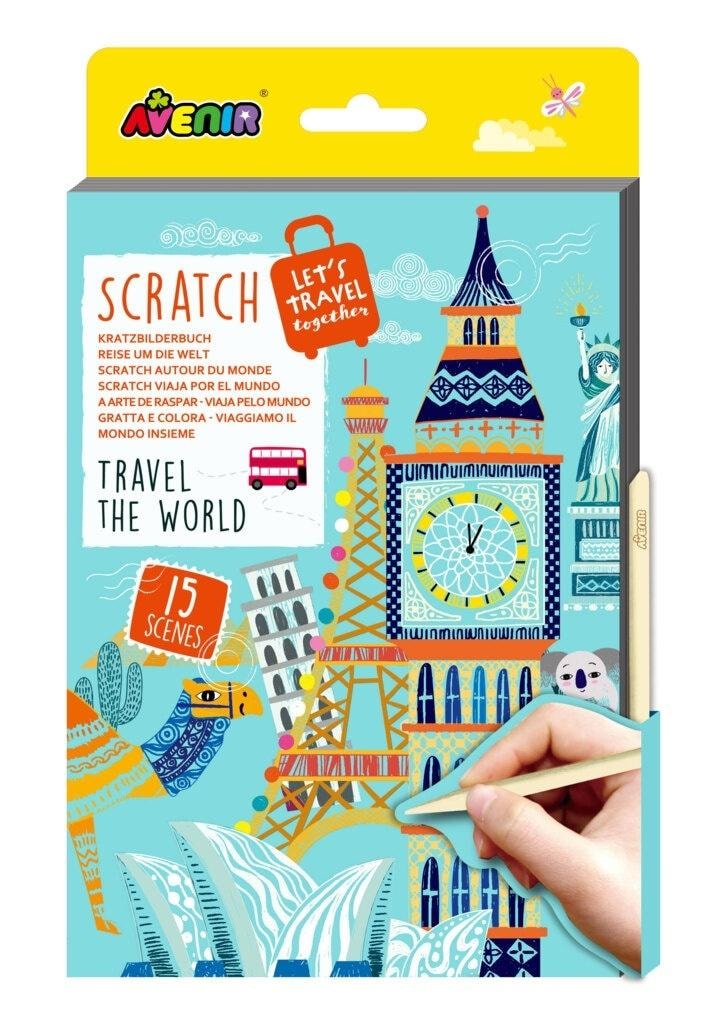 Avenir Scratch Book A5 Travels Around the World - creative fun