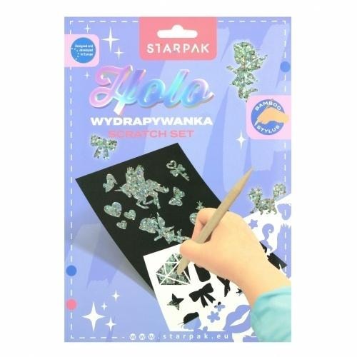 Starpak Holo - Creative Scratch Art Set with Template and Stylus