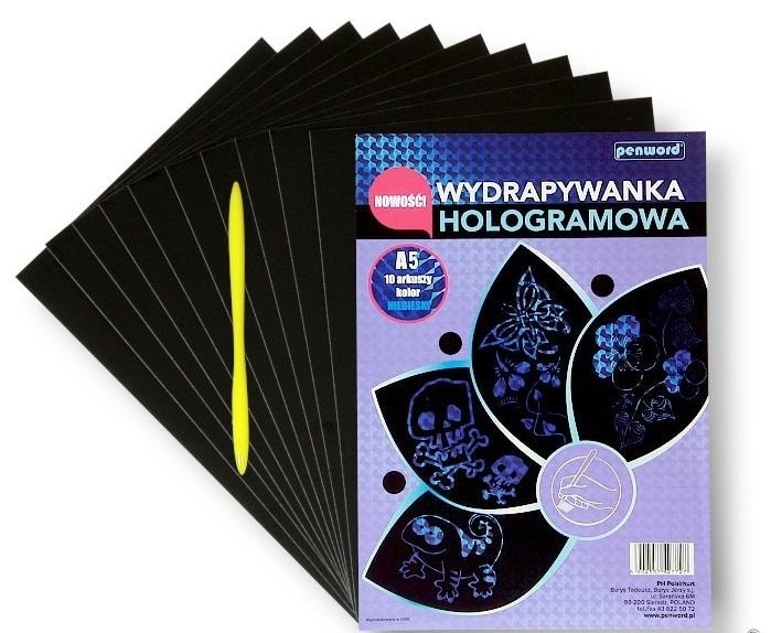 Penword Holographic scratch art A5 blue - creative fun