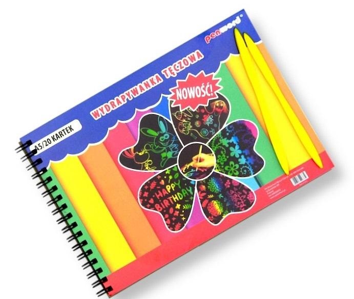 Penword Rainbow scratch art A5 spiral notebook - Develop creativity!