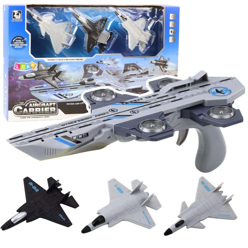 Leantoys 3-in-1 Fighter Jet Launcher with Light and Sound - perfect gift