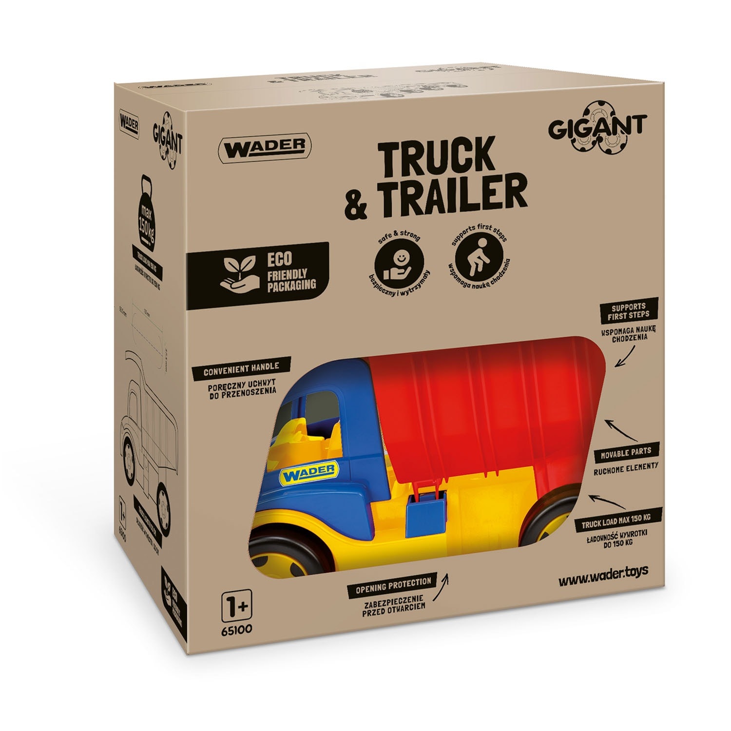 Wader Giant Dump Truck with Trailer - for little builders