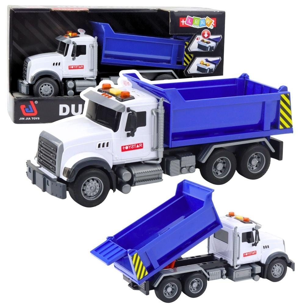 Leantoys Movable dump truck with light and sound - blue construction toy