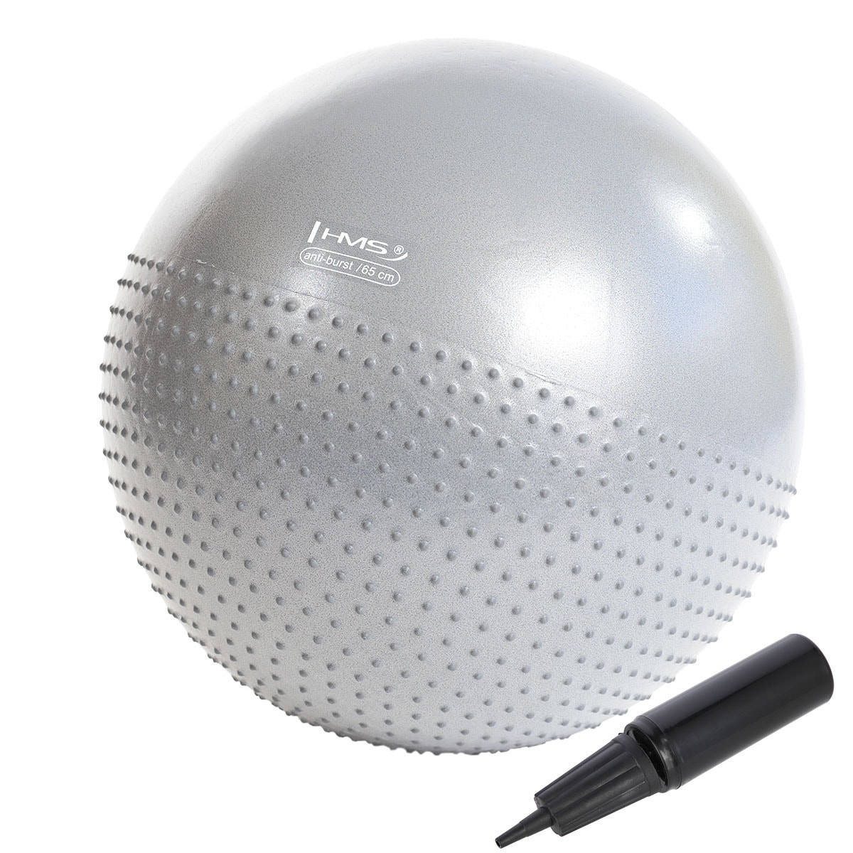 HMS YB03 NEW - Gymnastic ball with massage 65 cm light gray