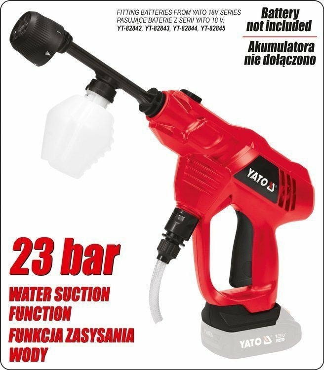 YT 18V Cordless Pressure Washer with Suction - perfect for garden