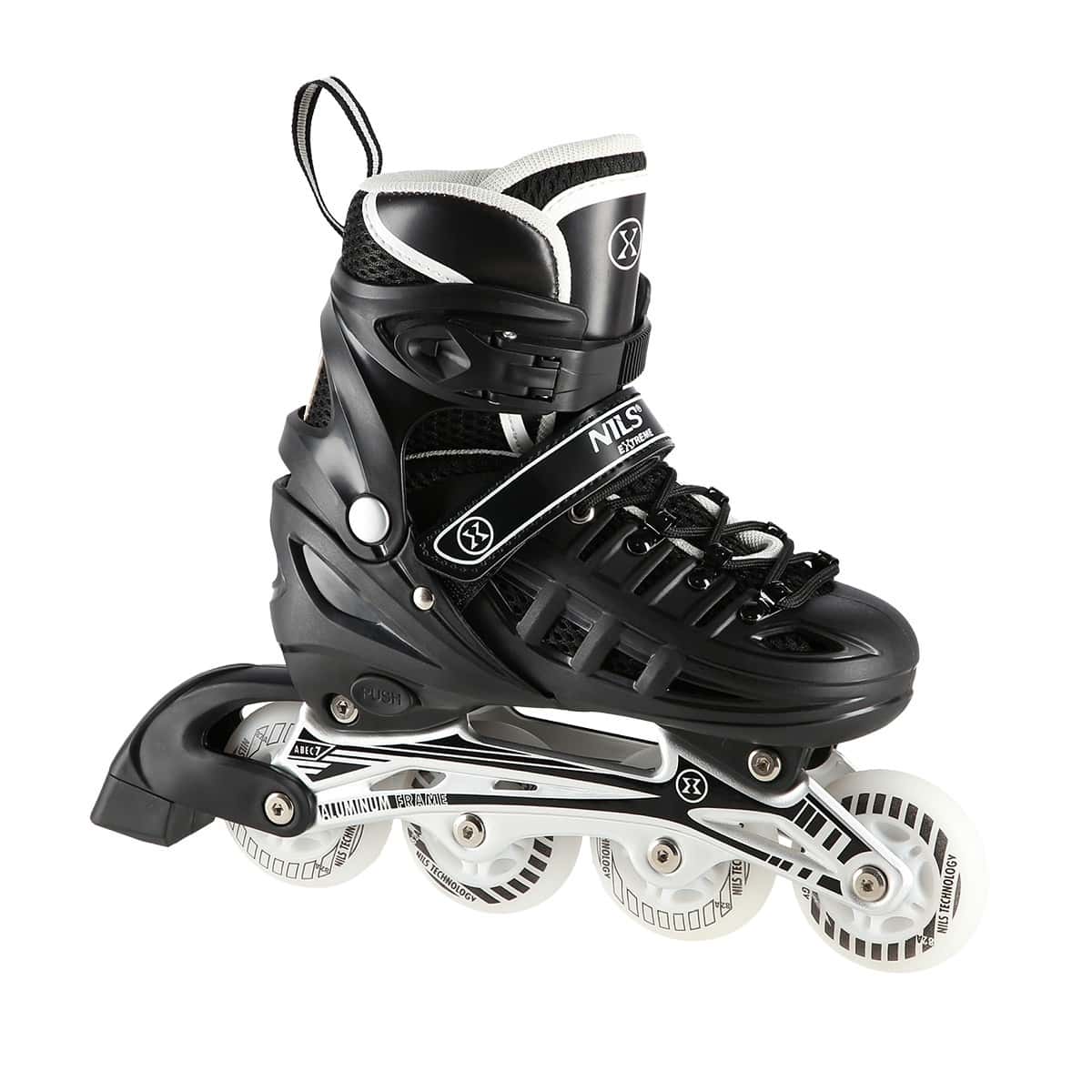 Nils Extreme NH10905 4-in-1 - Black LED inline skates with replaceable hockey blade
