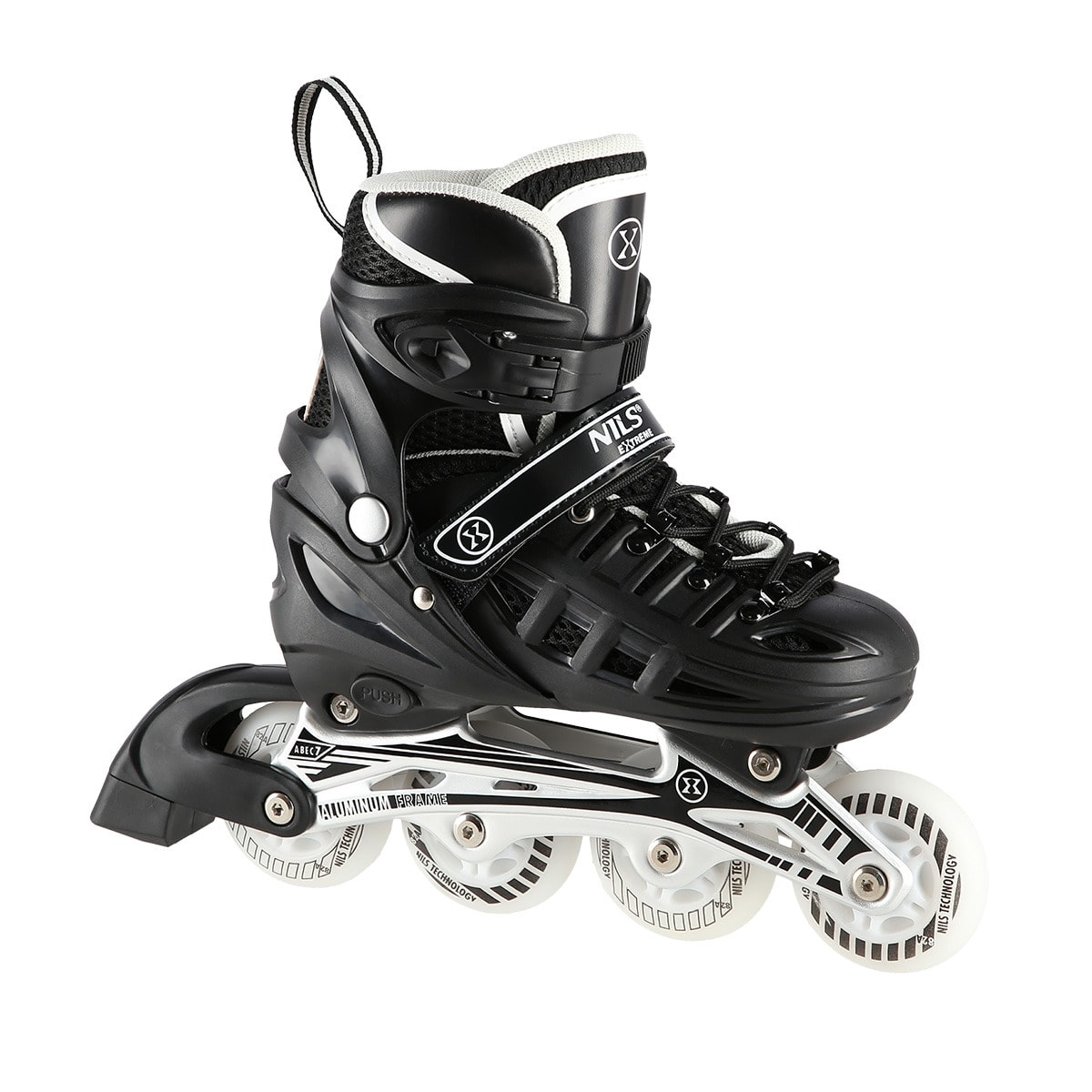Nils Extreme NH10905 4-in-1 - Black LED inline skates with replaceable hockey blade