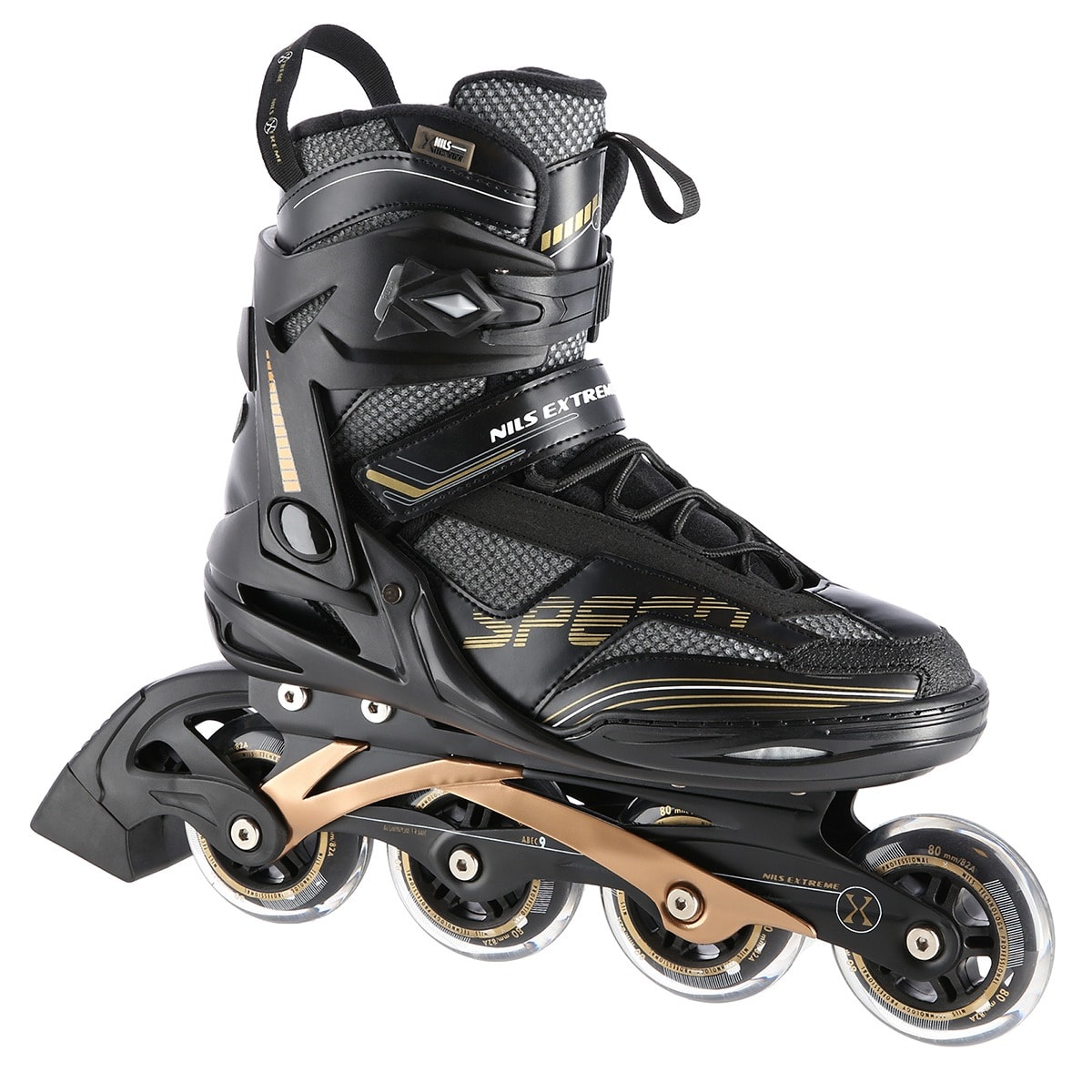 Nils Extreme NA2150 roller skates black-gold size 44 - perfect for recreational riding