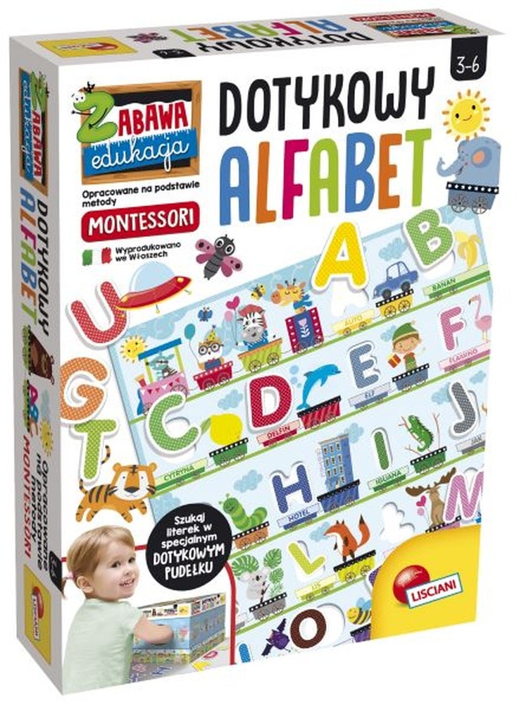 Zabawa edukacja Dotykowy alfabet Montessori 304-PL72446
