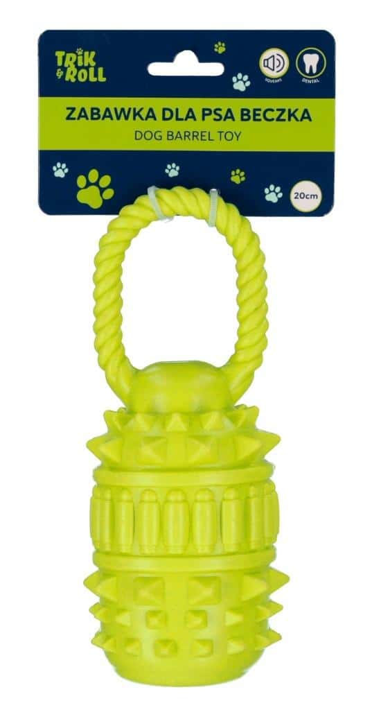 Trik&Roll Dog toy barrel 20cm green - ideal for playing