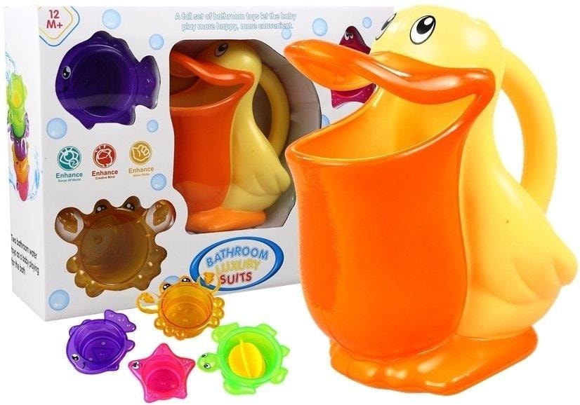 Leantoys Bath toy Pelican with animal molds - perfect for playing in the water
