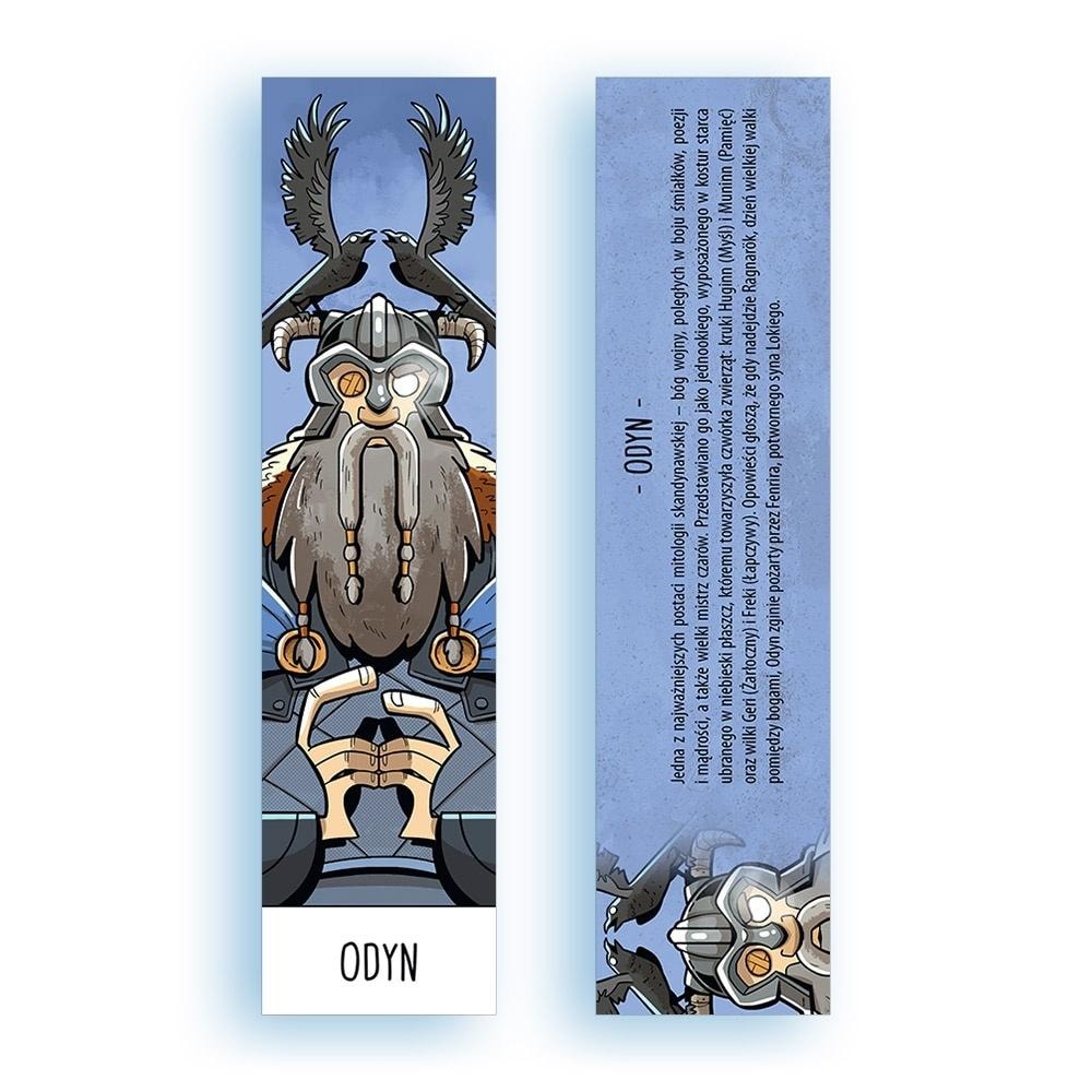 Cardboard bookmark Odin - Scandinavian motif for book lovers