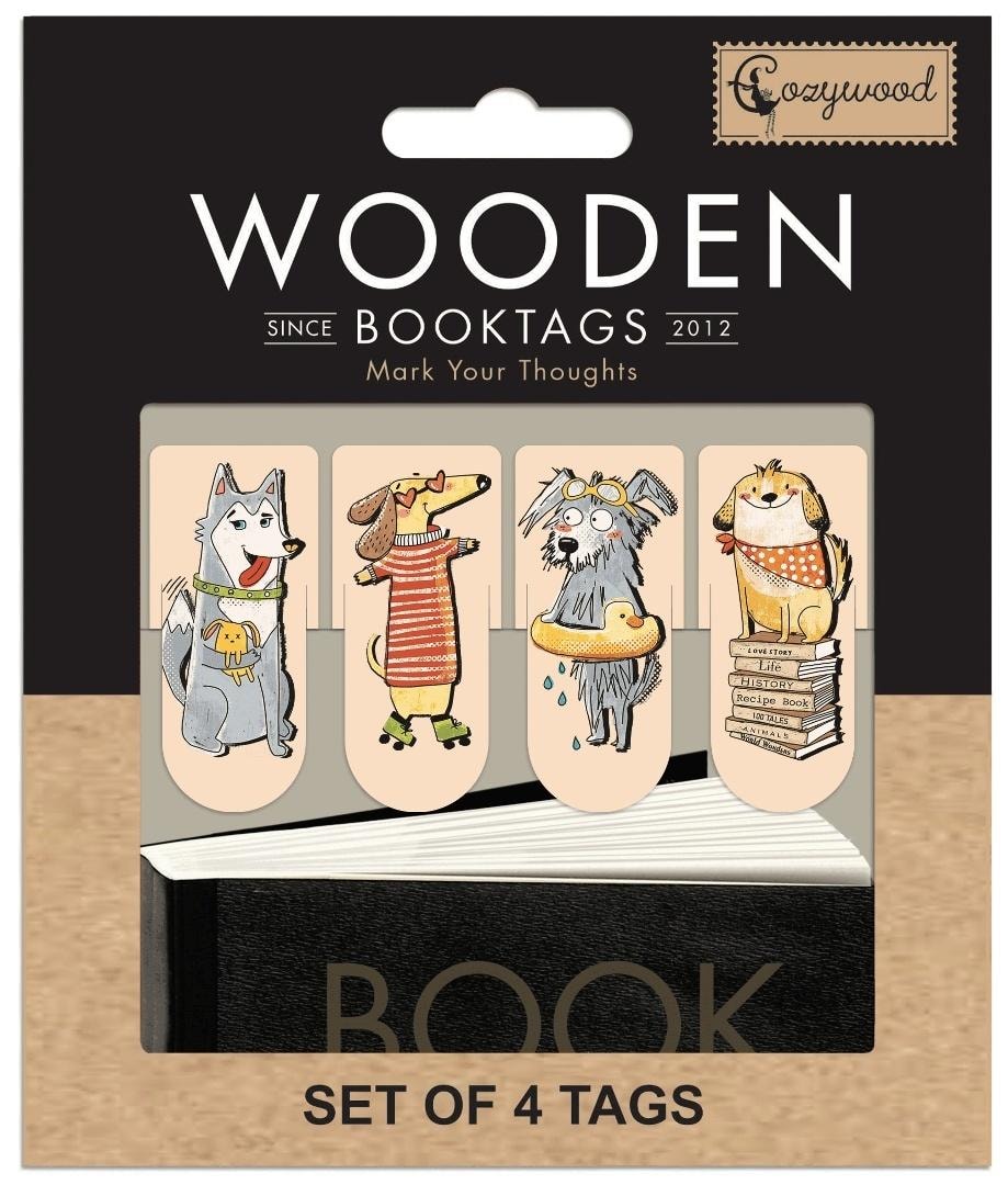 Cozywood Wooden Bookmarks Dogs - Set of 4
