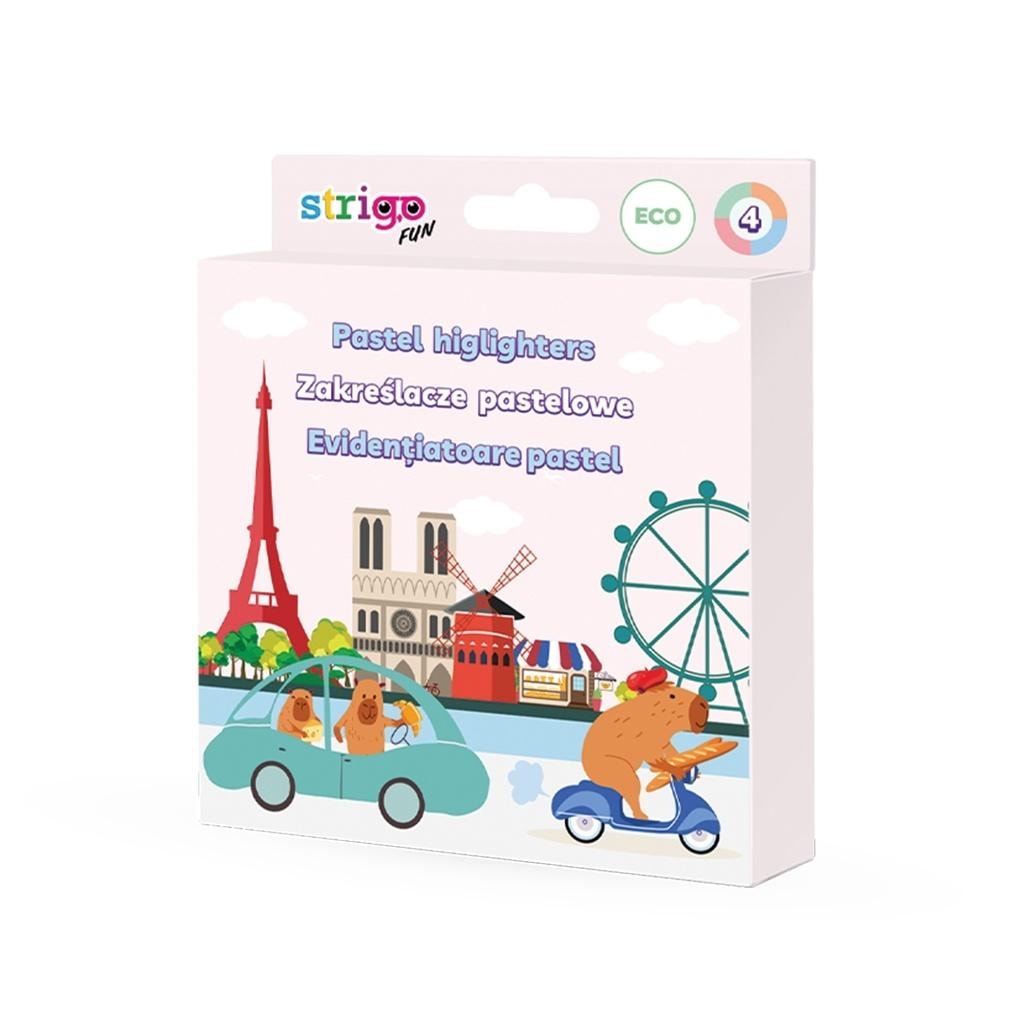 Strigo Eco Capybara - Pastel Highlighters 4 pcs