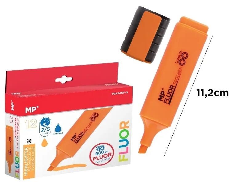 MP Main Paper Pastel Orange Fluorescent Highlighters 12 pieces - perfect for notes