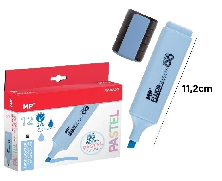 MP Main Paper Pastel highlighters light blue 12 pieces - Highlight with joy!