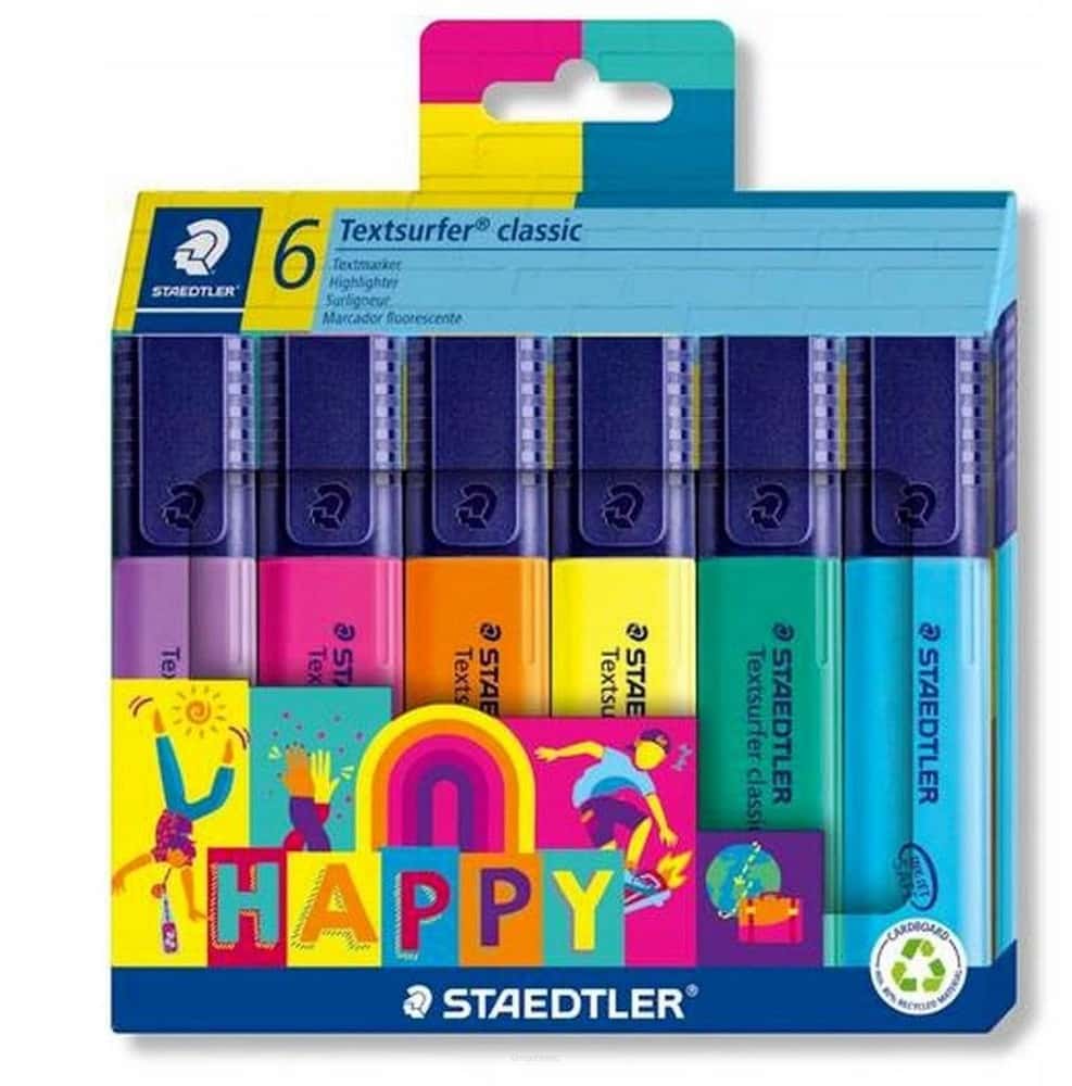 STAEDTLER Textsurfer Happy Highlighter - 6 colors for creativity