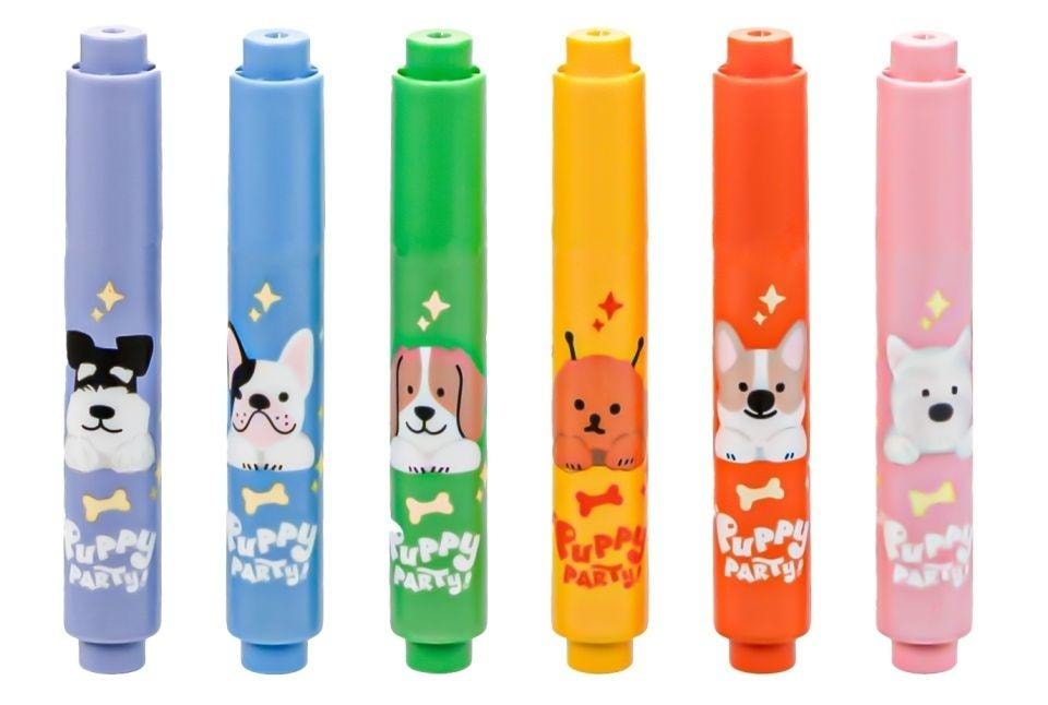 M&G Mini Highlighters Puppy Party - 6 Colors of Joy