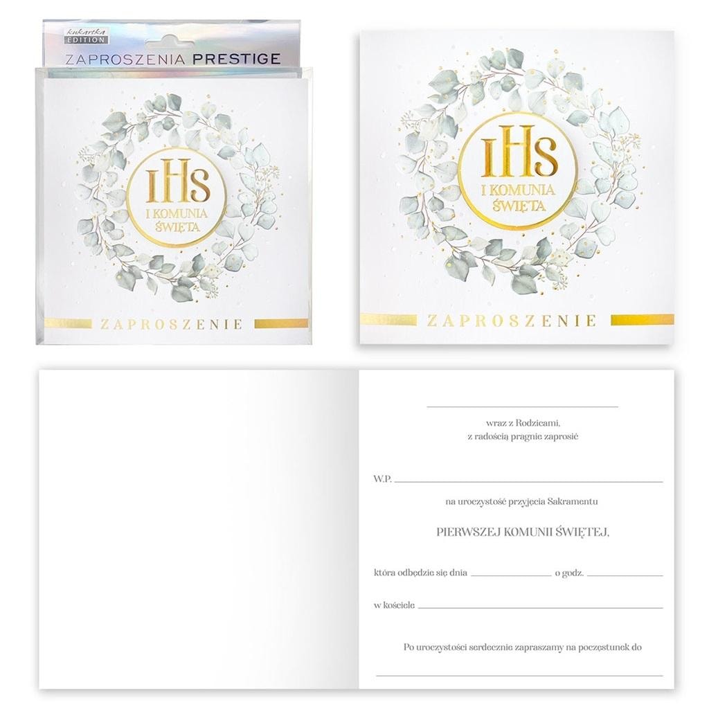 Kukartka Communion Invitations Premium - 5 pieces elegant invitations