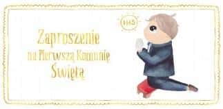 Communion Invitation for boy golden decorations - perfect invitation for the celebration