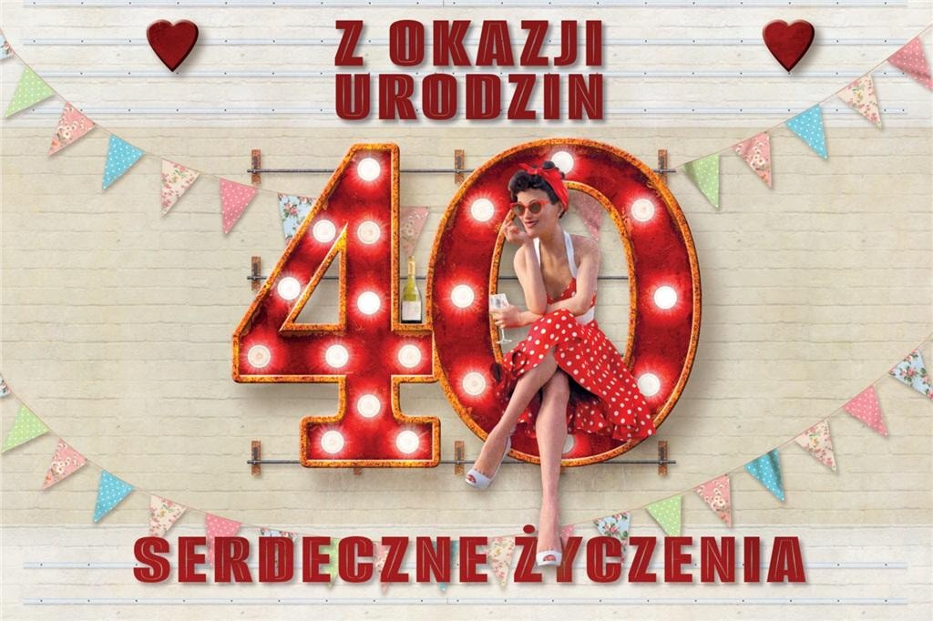 Invitations for 40th Birthday - Set of 10 pieces with envelopes