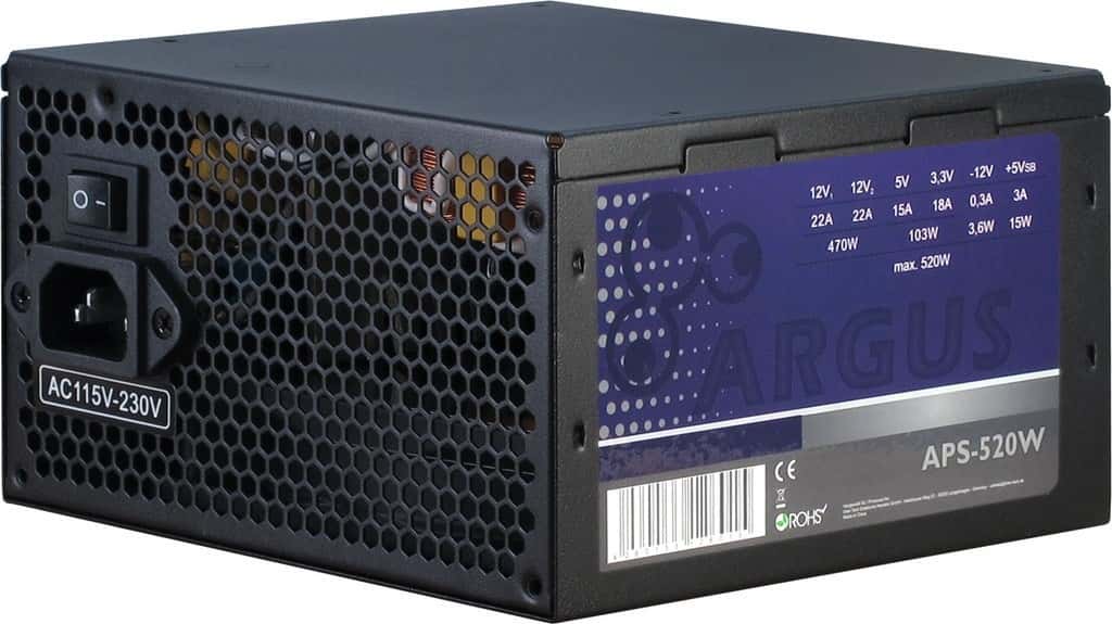 Inter-Tech Argus APS-520W - Computer Power Supply ensuring stability and safety