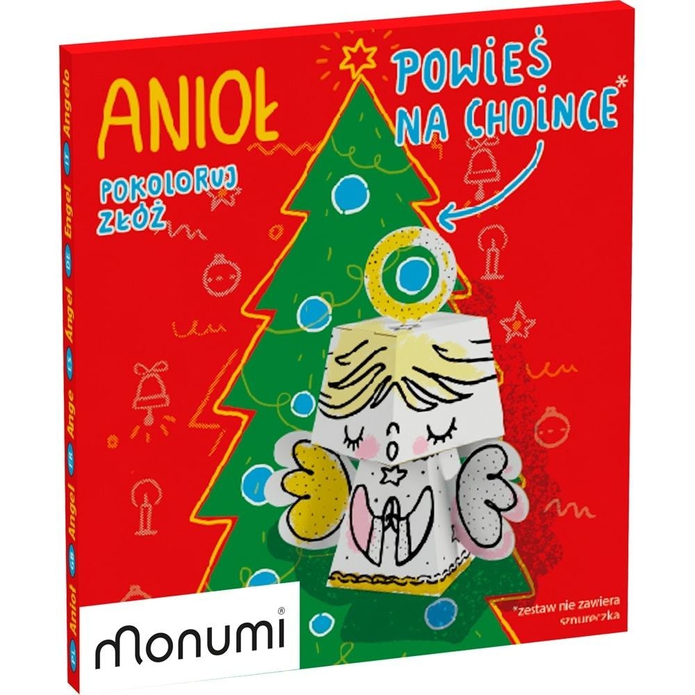Monumi Cubehead Christmas Mini Angel - figure for coloring