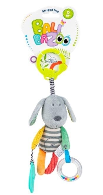 Balibazoo Striped Dog Pendant with Teether and Rattle - perfect toy for babies